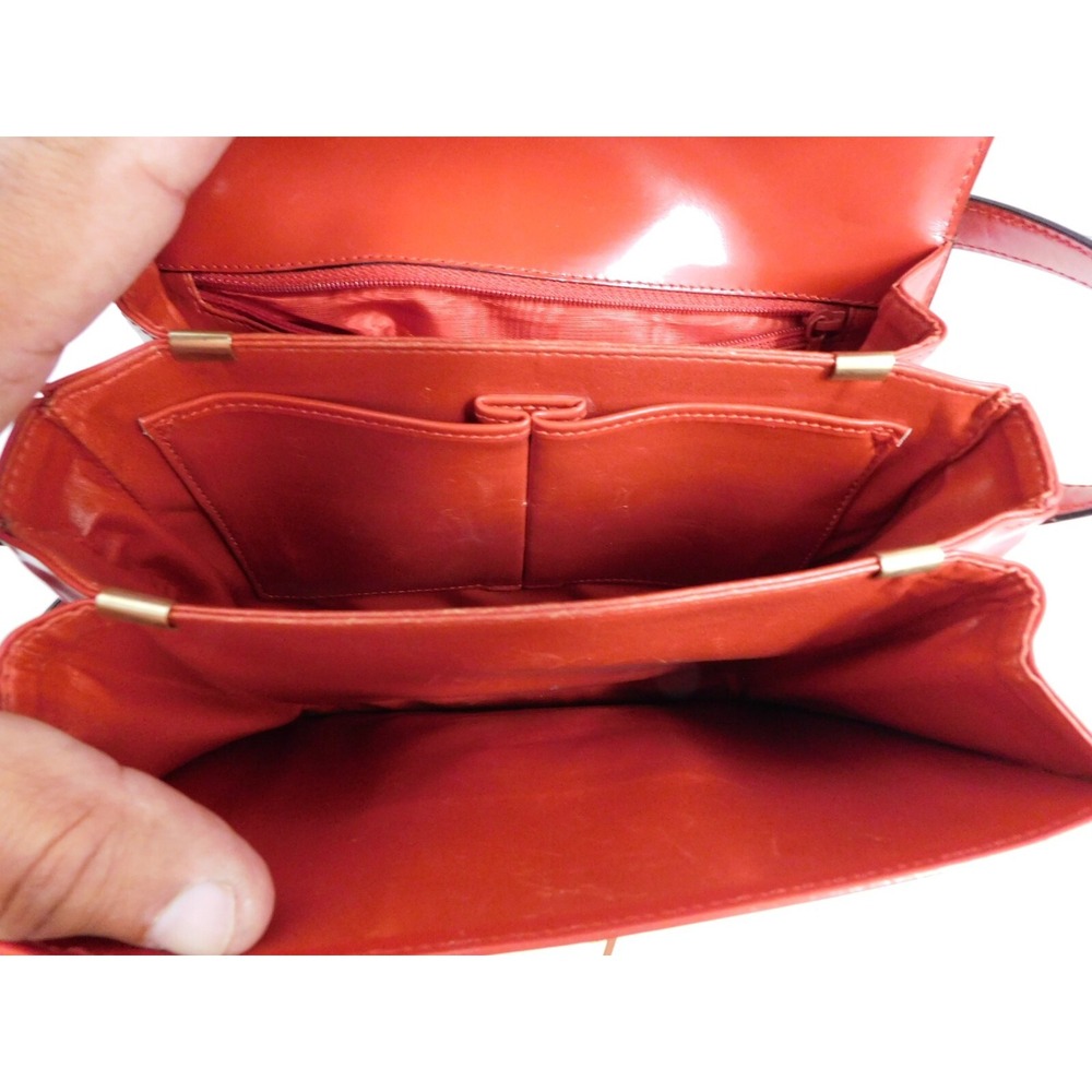 Vintage Celine Carriage Red Leather‎ Crossbody Shoulder Bag Italy - Picture 3 of 10